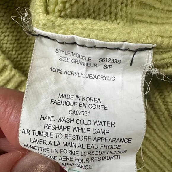 Vintage Y2K Razzle Dazzle Green Faux Fur Collar Cardigan – Made in Korea S - Picture 8 of 8